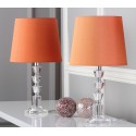 Safavieh Harlow 16-inch H Tiered Crystal Orb Lamp - Set of 2 - Clear/Orange (LIT4125D-SET2)
