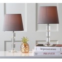 Safavieh Erin 16-inch H Crystal Cube Lamp - Set of 2 - Clear/Light Grey (LIT4126B-SET2)