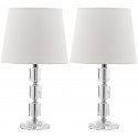 Safavieh Erin 16-inch H Crystal Cube Lamp - Set of 2 - Clear/Off-white (LIT4126C-SET2)
