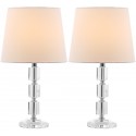 Safavieh Erin 16-inch H Crystal Cube Lamp - Set of 2 - Clear/Off-white (LIT4126C-SET2)