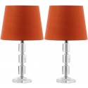 Safavieh Erin 16-inch H Crystal Cube Lamp - Set of 2 - Clear/Orange (LIT4126D-SET2)