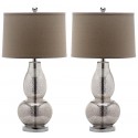 Safavieh Mercurio 28.5-Inch H Double Gourd Lamp Set of 2 - Ivory/Silver&Oatmeal (LIT4155D-SET2)