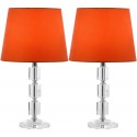 Safavieh Erin 16-inch H Crystal Cube Lamp - Set of 2 - Clear/Orange (LIT4126D-SET2)