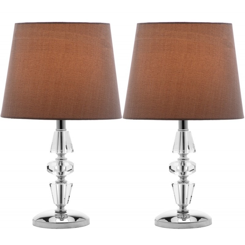 Safavieh Crescendo 16-inch H Tiered Crystal Lamp - Set of 2 - Clear/Light Grey (LIT4127B-SET2)