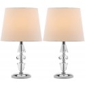 Safavieh Crescendo 16-inch H Tiered Crystal Lamp - Set of 2 - Clear/Off-white (LIT4127C-SET2)