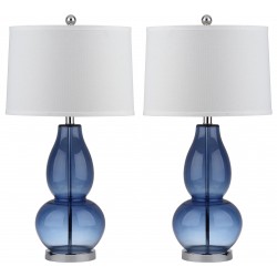 Safavieh Mercurio 28.5-Inch H Double Gourd Lamp Set of 2 - Blue/Off-White (LIT4155C-SET2)