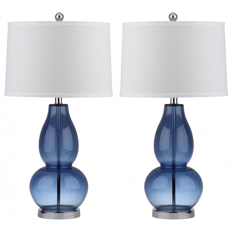Safavieh Mercurio 28.5-Inch H Double Gourd Lamp Set of 2 - Blue/Off-White (LIT4155C-SET2)