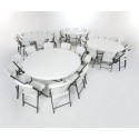 Lifetime 4 Tables / 40 Chairs - 72 in. Commercial Round Tables and Chairs Set - White (80145)