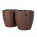 Patio Sense Tondo 2-Piece Wicker Planter Set (62780)