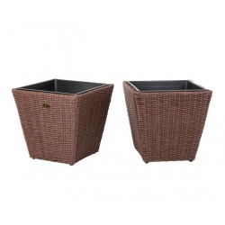 Patio Sense Piazza 2-Piece Wicker Planter Set (62781)