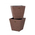 Patio Sense Piazza 2-Piece Wicker Planter Set (62781)