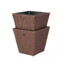 Patio Sense Piazza 2-Piece Wicker Planter Set (62781)