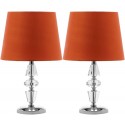 Safavieh Crescendo 16-inch H Tiered Crystal Lamp - Set of 2 - Clear/Orange (LIT4127D-SET2)