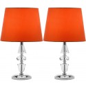 Safavieh Crescendo 16-inch H Tiered Crystal Lamp - Set of 2 - Clear/Orange (LIT4127D-SET2)