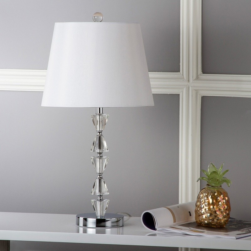 Safavieh Deco 24.5-inch H Prisms Crystal Lamp Set of 2 - Clear/Off-White (LIT4129A-SET2)