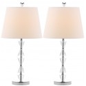 Safavieh Deco 24.5-inch H Prisms Crystal Lamp Set of 2 - Clear/Off-White (LIT4129A-SET2)