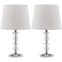 Safavieh Derry 15-inch H Stacked Crystal Orb Lamp - Set of 2 - Clear/Off-white (LIT4130C-SET2)