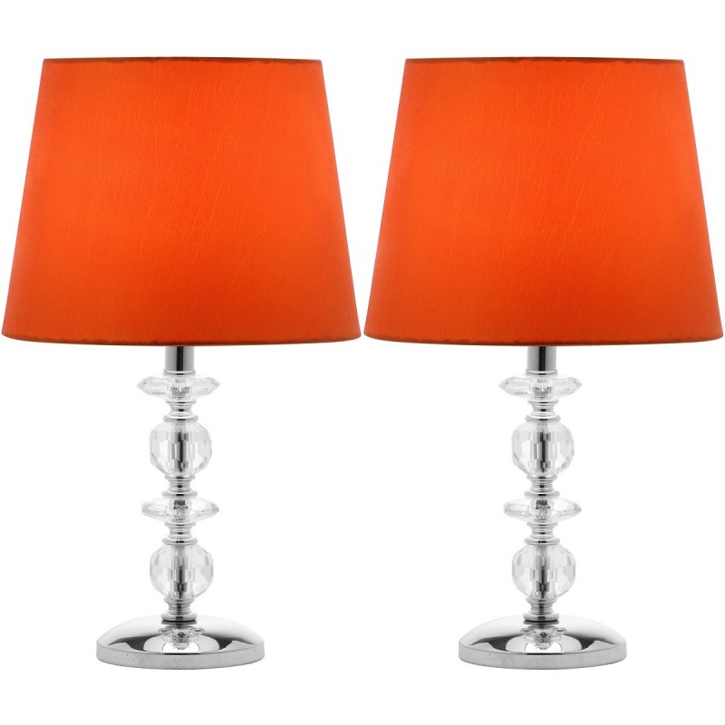 Safavieh Derry 15-inch H Stacked Crystal Orb Lamp - Set of 2 - Clear/Orange (LIT4130D-SET2