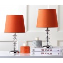 Safavieh Derry 15-inch H Stacked Crystal Orb Lamp - Set of 2 - Clear/Orange (LIT4130D-SET2