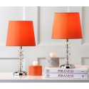 Safavieh Derry 15-inch H Stacked Crystal Orb Lamp - Set of 2 - Clear/Orange (LIT4130D-SET2