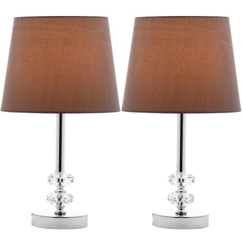Safavieh Ashford 16-inch H Crystal Orb Lamp - Set of 2 - Clear/Light Grey (LIT4131B-SET2)