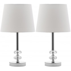 Safavieh Ashford 16-inch H Crystal Orb Lamp - Set of 2 - Clear/Off-white (LIT4131C-SET2)