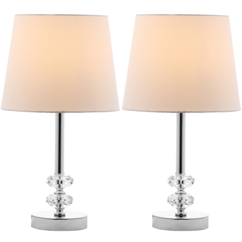 Safavieh Ashford 16-inch H Crystal Orb Lamp - Set of 2 - Clear/Off-white (LIT4131C-SET2)