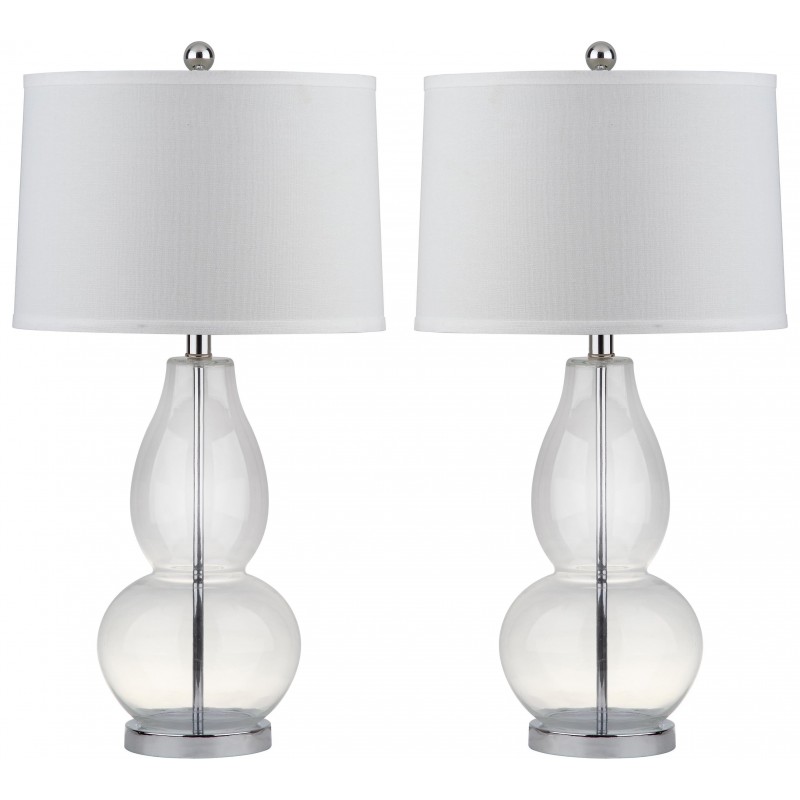 Safavieh Mercurio 28.5-Inch H Double Gourd Lamp Set of 2 - Clear/Off-White (LIT4155B-SET2)