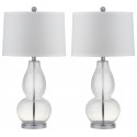 Safavieh Mercurio 28.5-Inch H Double Gourd Lamp Set of 2 - Clear/Off-White (LIT4155B-SET2)