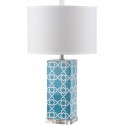 Safavieh Quatrefoil 27-inch H Table Lamp Set of 2 - Light Blue/Off-White (LIT4133B-SET2)