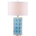 Safavieh Quatrefoil 27-inch H Table Lamp Set of 2 - Light Blue/Off-White (LIT4133B-SET2)