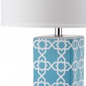 Safavieh Quatrefoil 27-inch H Table Lamp Set of 2 - Light Blue/Off-White (LIT4133B-SET2)