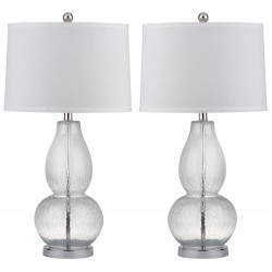 Safavieh Mercurio 28.5-Inch H Double Gourd Lamp Set of 2 - Clear/White (LIT4155A-SET2)