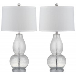 Safavieh Mercurio 28.5-Inch H Double Gourd Lamp Set of 2 - Clear/White (LIT4155A-SET2)