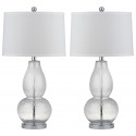 Safavieh Mercurio 28.5-Inch H Double Gourd Lamp Set of 2 - Clear/White (LIT4155A-SET2)