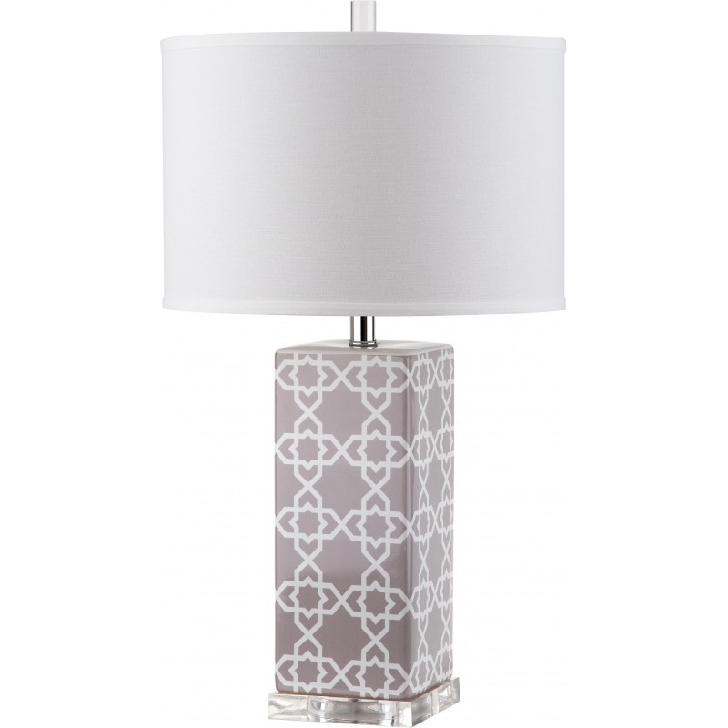 Safavieh Quatrefoil 27-inch H Table Lamp Set of 2 - Grey/Off-White (LIT4133C-SET2)