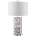 Safavieh Quatrefoil 27-inch H Table Lamp Set of 2 - Grey/Off-White (LIT4133C-SET2)