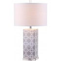 Safavieh Quatrefoil 27-inch H Table Lamp Set of 2 - Grey/Off-White (LIT4133C-SET2)