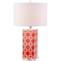 Safavieh Quatrefoil 27-inch H Table Lamp Set of 2 - Orange/Off-White (LIT4133D-SET2)