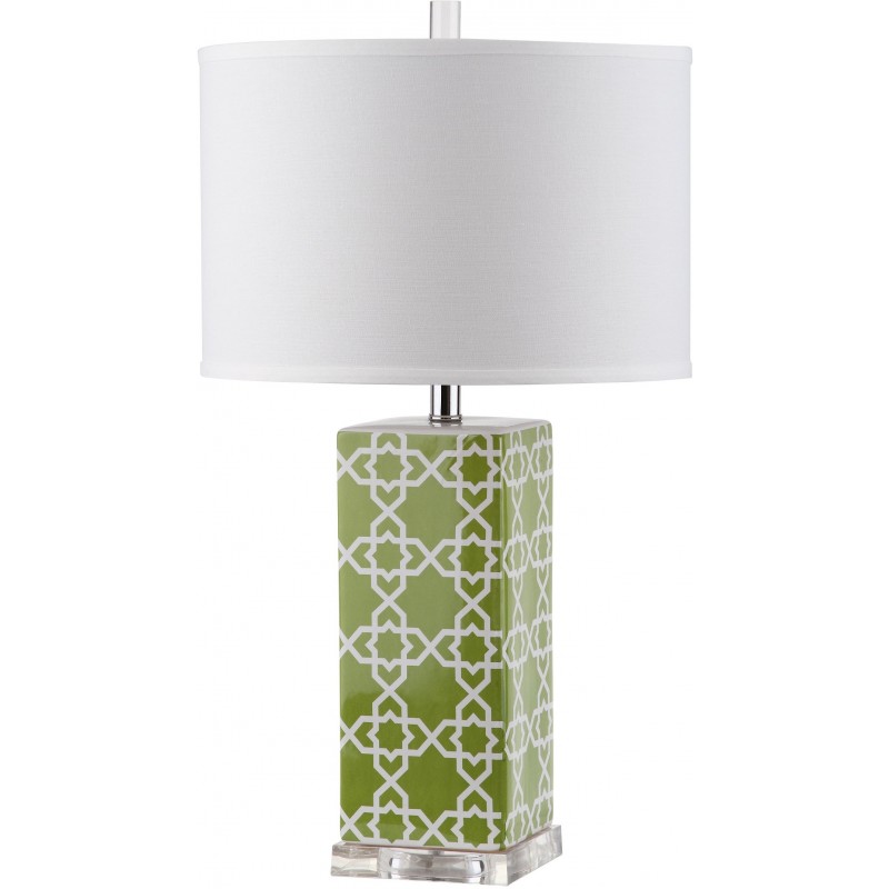 Safavieh Quatrefoil 27-inch H Table Lamp Set of 2 - Green/Off-White (LIT4133F-SET2)