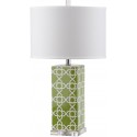 Safavieh Quatrefoil 27-inch H Table Lamp Set of 2 - Green/Off-White (LIT4133F-SET2)