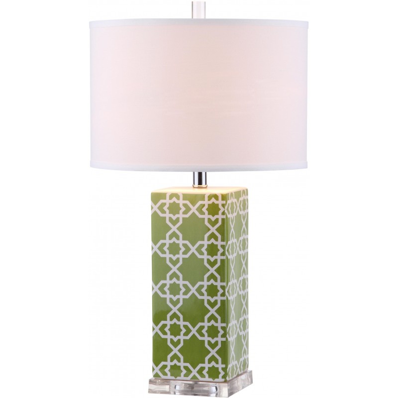 Safavieh Quatrefoil 27-inch H Table Lamp Set of 2 - Green/Off-White (LIT4133F-SET2)