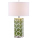 Safavieh Quatrefoil 27-inch H Table Lamp Set of 2 - Green/Off-White (LIT4133F-SET2)