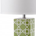 Safavieh Quatrefoil 27-inch H Table Lamp Set of 2 - Green/Off-White (LIT4133F-SET2)