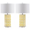 Safavieh Quatrefoil 27-inch H Table Lamp Set of 2 - Yellow/Off-White (LIT4133G-SET2) Safavieh Quatrefoil 27-inch H Table Lamp Set of 2 - Yellow/Off-White (LIT4133G-SET2)
