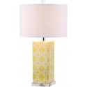 Safavieh Quatrefoil 27-inch H Table Lamp Set of 2 - Yellow/Off-White (LIT4133G-SET2)