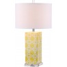 Safavieh Quatrefoil 27-inch H Table Lamp Set of 2 - Yellow/Off-White (LIT4133G-SET2) Safavieh Quatrefoil 27-inch H Table Lamp Set of 2 - Yellow/Off-White (LIT4133G-SET2)