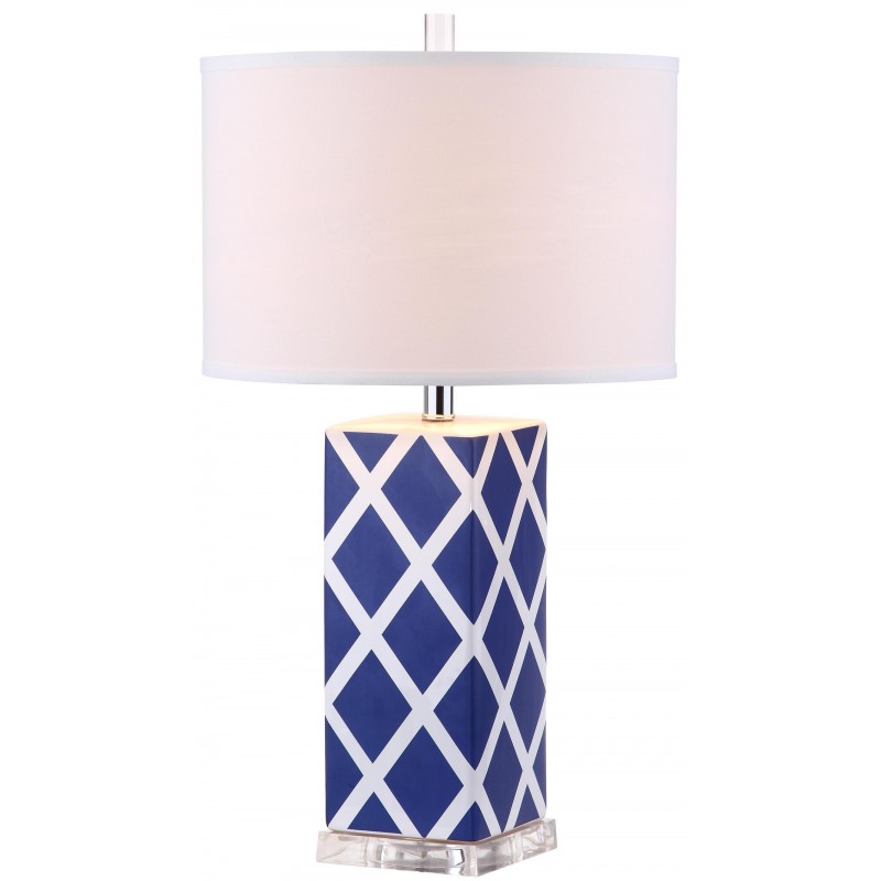 Safavieh Garden 27-inch H Lattice Table Lamp Set of 2 - Navy/Off-White (LIT4134A-SET2)