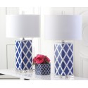 Safavieh Garden 27-inch H Lattice Table Lamp Set of 2 - Navy/Off-White (LIT4134A-SET2)