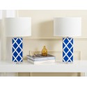 Safavieh Garden 27-inch H Lattice Table Lamp Set of 2 - Navy/Off-White (LIT4134A-SET2)